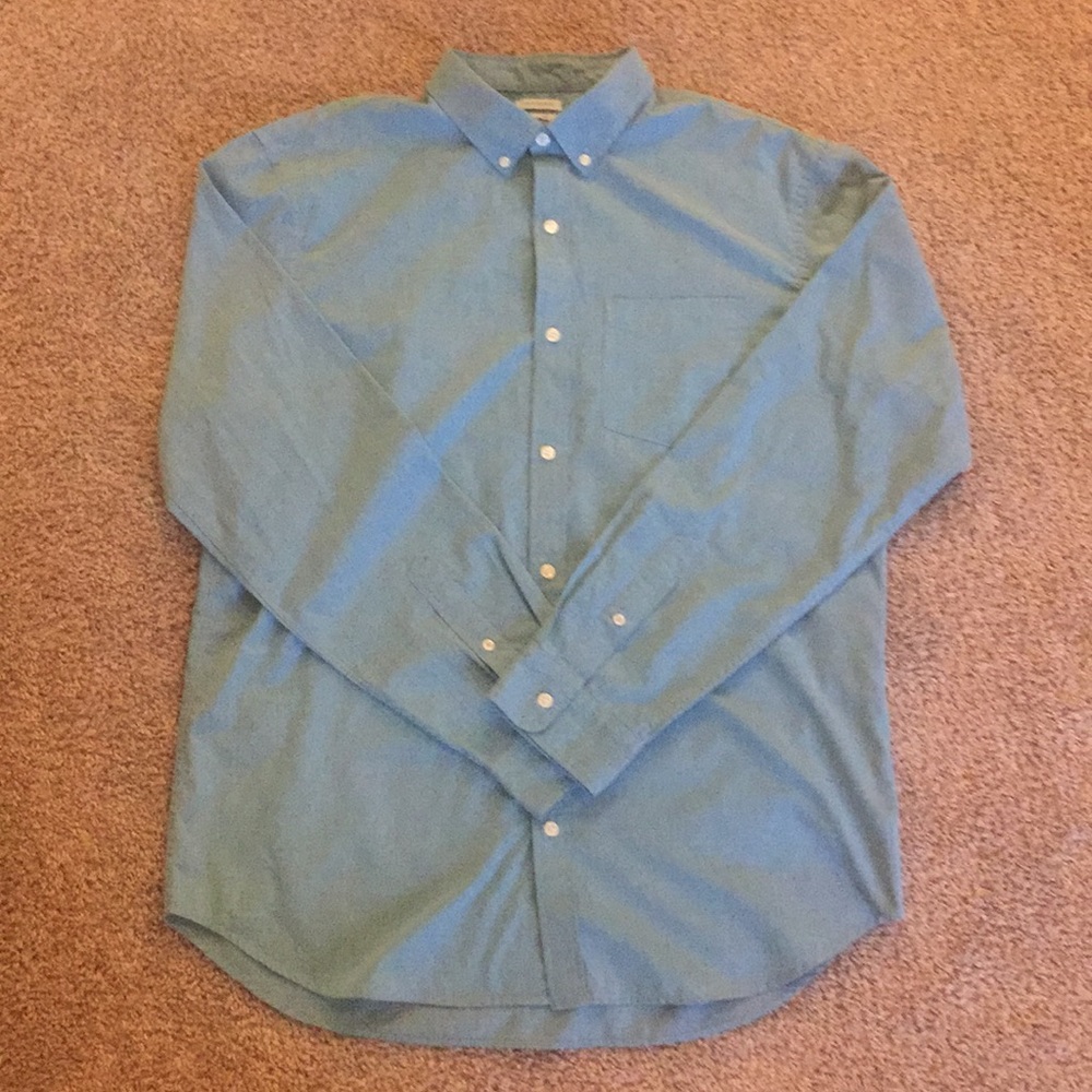 Old Navy Light Teal Button Down Shirt XLT Slim